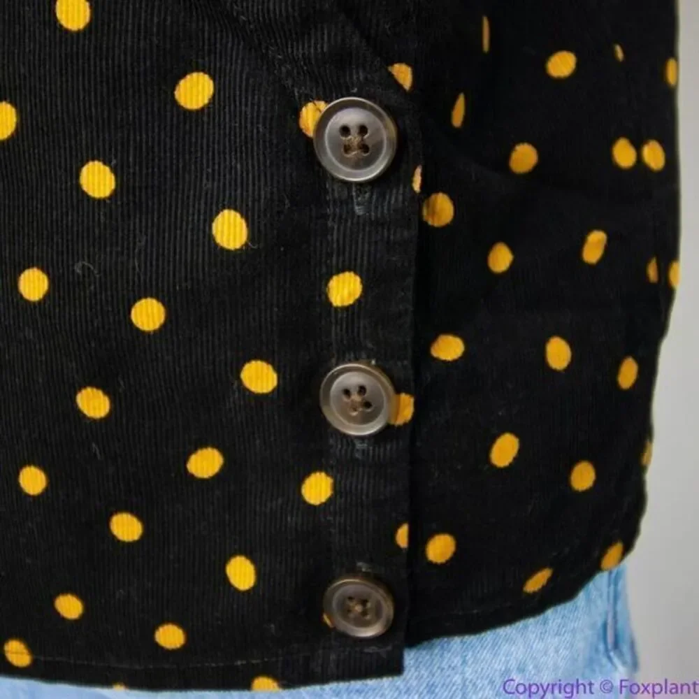 NEW Madewell Corduroy‎ Puff-Sleeve Wrap Top in Oval Dot, XS